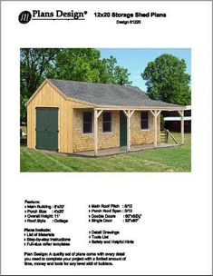 the plans for a small shed are shown in this page, with information on how to build