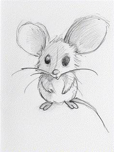 a pencil drawing of a mouse