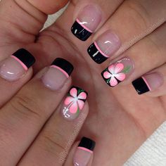 Ongles Design, Pretty Tips, Nails Flowers, Unghie Sfumate, French Pedicure, Unghie Nail Art, Fingernail Designs, Valentine Nails