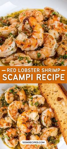 red lobster shrimp scampre recipe with bread on the side