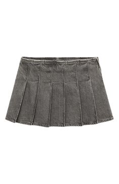 Crisp pleats enhance the preppy vibe of this nonstretch denim miniskirt that's perfect for meeting friends for brunch or a casual date night. Hidden side-zip closure 100% cotton Machine wash, line dry Imported Denim Tennis Skirt, Grey Tennis Skirt, Gumball Watterson, Denim Miniskirt, Pleated Denim, Casual Date Night, Meet Friends, Meeting Friends, Casual Date