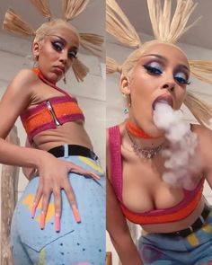 Libra Ascendant, Cat Pfp, Hottest Women, Shaved Head, Doja Cat, White Outfits, Fan Page, Festival Outfits, Halloween Makeup