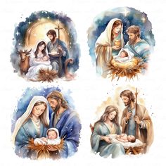 three pictures of the birth of jesus and mary