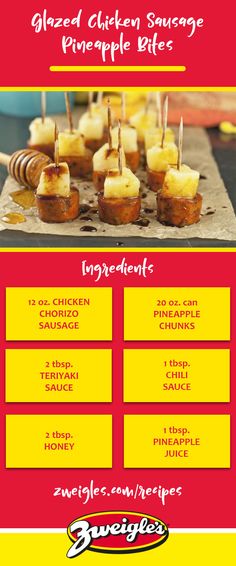 the menu for grilled chicken surge pineapple bites