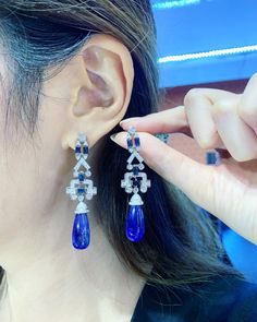 HUGE 37.75TCW Tanzanite Cabochon Drop Art Deco Ceylon Blue Sapphire F/VS Diamonds 18K Solid White Gold Earrings Dangling Chandelier Natural - Etsy Luxury Blue Chandelier Earrings For Formal Occasions, Luxury Blue Pear-shaped Earrings, Luxury Tanzanite Earrings, Luxury White Gold Chandelier Earrings Pear-shaped, Luxury Blue Dangle Chandelier Earrings, Luxury Blue Drop Earrings, Luxury Tanzanite Pear-shaped Jewelry, Luxury Pear-shaped Tanzanite Jewelry, Luxury Tanzanite White Gold Earrings