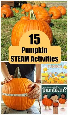 pumpkins with the title 15 pumpkin steam activities