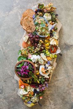 a large platter filled with lots of different types of food