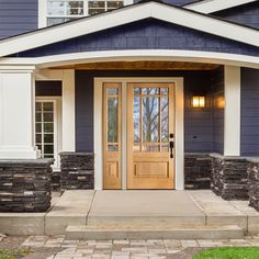 The Modern Farmhouse Prairie Lite Glass Window Hemlock Wood Exterior Door from Krosswood Doors creates a stunning entryway that will transform your home with warm wood grain and plenty of natural light. This statement wood door is engineered for strength and longevity with doweled construction and features nine clear glass windows. Rot-resistant hemlock provides a smooth surface for painting or staining to ensure that your door will stand the test of time. Discover the perfect door for you with Clear Glass Front Door, Double Wood Front Doors, Glass Exterior Door, Dutch Door Interior, Wood Front Door, Fiberglass Exterior Doors, Glass Exterior, Fiberglass Front Door, Exterior Doors With Glass