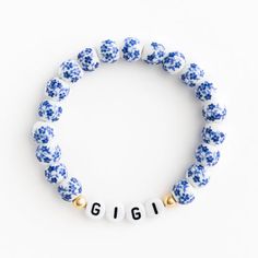 Floral Names, Bracelets Kit, 2023 Manifestation, Chinoiserie Pattern, Denim And Diamonds, Customizable Jewelry, Bf Gifts, Blue Porcelain, Floral Bracelet