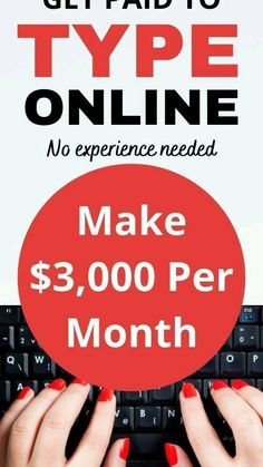 a woman typing on a keyboard with the text get paid to type online no experience needed