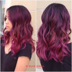 Melt Hair Color, Balayage Purple Hair, Red And Pink Hair, Hair Melt