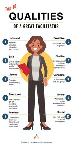 the top 10 qualities of a great faciliator infographical