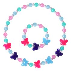 PRICES MAY VARY. High quality material - all accessories made of quality plastic and resin, non-toxic and safe Super cute colorful butterfly design, including 1pcs Butterfly necklace, 1pcs Butterfly bracelet, matched style suitable for different dress up. The length of toddler necklace is 44cm/ 17" and bracelet is approx. 16 cm/ 6.3 inch; These little girls jewelry with good elastic fits most girls; Each bracelet has a matching necklace that can better achieve the effect you want This Dress Up J Playful Blue Adjustable Beaded Necklace, Playful Adjustable Blue Beaded Necklace, Cute Multicolor Plastic Necklaces, Chunky Costume, Toddler Necklace, Butterfly Beads, Colorful Butterfly, Butterfly Bracelet, Cute Butterfly