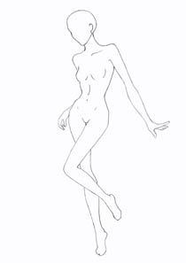 a drawing of a naked woman in black and white