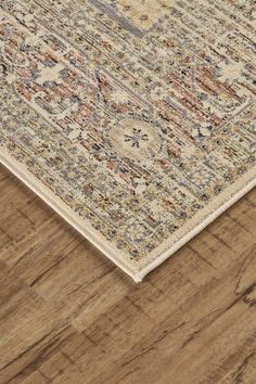 an area rug with wooden floors and wood flooring on the bottom half of it