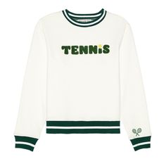 SERVE UP SOME LOOKS IN THIS ADORABLE TENNIS SWEATSHIRT! Self: 100% Cotton Art: Chenille - 100% Acrylic Lightweight french terry sweatshirt Elasticated neck, hem and cuffs Crewneck Fit Oversized fit Garment Care Hand-wash | hang dry Machine wash cold | hang-dry Sweater will shrink slightly if put in dryer Tennis Sweatshirt, Cotton Art, Coverup Swimsuit, Club Sweatshirts, Heart Sweatshirt, Fame Dr, Womens Tennis, White Sweatshirt, Sweater Shop