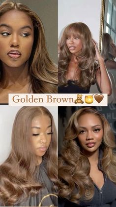 Jet Black Hair Dye Black Women, Ash Brown On Black Women, Cinnamon Brown Sew In, Brown Hair On Black Women Natural, Golden Brown Hair Honey Black Women, Light Brown Hair Black Women Highlights, Fall Hair Inspo Black Women, Ashy Brown Hair Black Women, Colored Hair On Light Skin Black Women