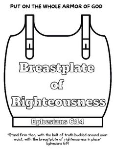 a bag with the words, breadplate of righteousness