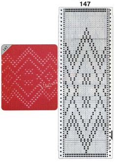 two pieces of cross - stitch fabric, one in red and the other in white