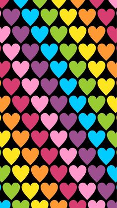 many hearts are arranged in different colors