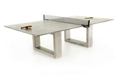 James De Wulf Inwards Fibonacci Ping Pong Dining Table by De Wulf - Natural Tone Concrete. Ping Pong Dining Table, Outdoor Ping Pong Table, Concrete Furniture, Concrete Table, Pong Table, Large Dining Table, Concrete Design, Contemporary Dining, Modern Dining Table