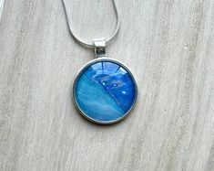 Fluid Art Necklace, Unique Handmade Jewelry, Rainbow Necklace, Boho Jewelry, Hippie Jewelry, Gift for Women, Abstract Art, Paint Pour - Etsy Artsy Blue Round Pendant Jewelry, Artsy Blue Round Jewelry, Artsy Round Blue Jewelry, Artsy Pendant Necklace For Gift, Artsy Large Pendant Jewelry For Gift, Artistic Blue Adjustable Necklace, Blue Artistic Pendant Necklace, Artistic Blue Jewelry With Artistic Design, Handmade Artsy Blue Jewelry