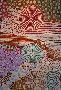 an abstract painting with circles on it