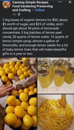 some lemons are being used to make pasta