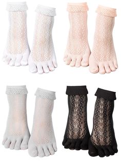 PRICES MAY VARY. Women's Toe Socks Set: this set contains 4 pairs of women's toe socks in different colors; Sufficient quantity and colors are enough to meet your daily replacement and all styling needs Comfortable Cotton Material: rafted from cotton, these women's toe socks are soft and comfortable to the touch for long-lasting use; Cotton is durable and has a refined appearance, ensuring the socks will stay in good condition for a long time and won't break or tear easily Five Toes Designs: the Toe Socks For Women, Toes Designs, Toe Socks, Socks For Women, Colorful Socks, Toe Designs, Ankle Pants, Socks Women, Crew Socks