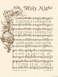 an old sheet music page with flowers on it