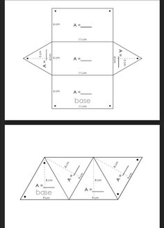 two diagrams showing how to make an origami box with the same size and shape