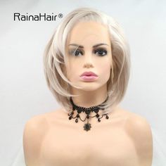 RaianHair 10inches Short Bob Wig Platinum Blonde Hair Side Part Heat Resistant Synthetic Lace Front Wigs for Women Cosplay Makeup Party White Blonde Short Haircut Hand Tied Replacement Full Wig >>> Want to know more, click on the image. (As an Amazon Associate I earn from qualifying purchases) Blonde Hair Side Part, Blonde Short Haircut, Hair Side Part, Pastel Blonde, Ali Grace Hair, Short Bob Styles, Blonde Short, Women Cosplay, Makeup Party