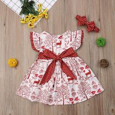 Deer Dress, Party Formal Dress, Xmas Fashion, Toddler Christmas Dress, Bowknot Dress, Christmas Toddler