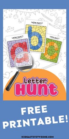 the free printable letter hunt for kids to learn how to use letters and numbers