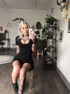 Sedona And Rylee, Cute Goth Date Outfits, Girls With Tattoos Style Outfit, Goth Going Out Outfit, Tattoo Appointment Outfit, Tattoo Artist Outfit, Tattoo Outfit, Kandi Steiner, Word Tattoo