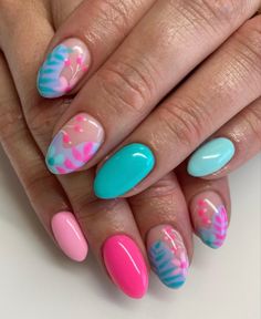 Feb Nails, Glossy Nails, Summer Nails 2023, 2022 Nails, Beachy Nails, Colorful Nail, Colorful Nails, Smink Inspiration, Summery Nails