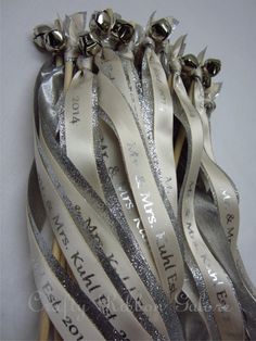 silver and white ribbon wrapped around each other