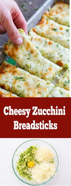 cheesy zucchini breadsticks are an easy appetizer to serve at any party