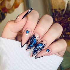 Kutek Disney, Blush Nails, Nail Art Designs Videos, Butterfly Nail, Cute Nail Art, Chic Nails, Nail Art Tutorial, Short Acrylic Nails