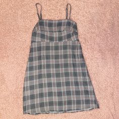 Empire Waist, Flowy, Short Dress With Black, White, And Red Plaid Design. Never Worn! Adjustable Straps Casual Plaid Mini Dress With Lining, Casual Lined Plaid Dress, Casual Plaid Lined Dress, Flowy Short Dress, Empire Waist Dress, Plaid Design, White And Red, Plaid Dress, Waist Dress