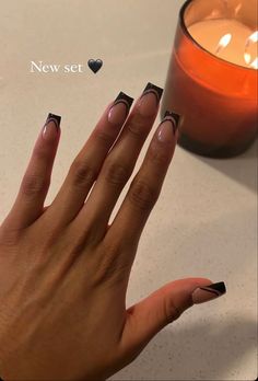 Black Acrylic Nails, Drip Nails, Work Nails, Casual Nails, Simple Acrylic Nails, Classy Acrylic Nails, Short Square Acrylic Nails, Acrylic Nails Coffin Short, Short Acrylic Nails Designs