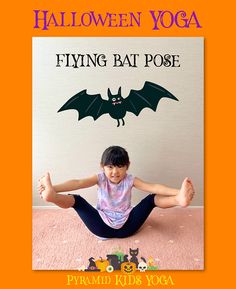 Halloween Yoga Poses For Kids, Kids Yoga Sequence, Halloween Yoga Poses, Halloween Yoga For Kids, Yoga Games For Kids, Halloween Gross Motor Activities, Yoga For Toddlers, Kids Yoga Games, Yoga Halloween