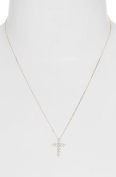 Nadri Cross Pendant Necklace | Nordstrom Rhinestone Cross Pendant Necklace, Tiffany Cross Necklace, Cross Pendant Necklace Woman, Cross Necklace Simple, Dainty Cross Necklace, Simple Cross, Christian Necklace, Gold Cross Necklace, Stacked Jewelry