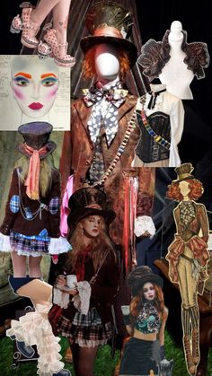 a collage of photos with different types of clothing and accessories on display in front of a black background