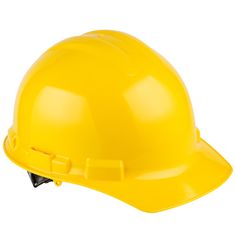 a yellow hard hat on a white background