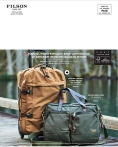 Filson Bags, Travel Packages, Carry On Bag, Bagpack, Canvas Bag, Koala, Water Repellent