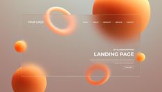 an abstract landing page with orange circles