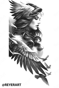 Discover stunning Procreate brush and stamp designs perfect for tattoo artists and enthusiasts! This breathtaking artwork features intricate winged details and an ethereal female figure, making it ideal for creating unique tattoo concepts. Elevate your digital design projects with this versatile tool, combining creativity and precision. Perfect for your next tattoo inspiration or artistic exploration. #ProcreateBrushes #TattooDesigns #DigitalArt #TattooInspiration #ArtisticTools Tattoo Concepts, Devil Tattoo, Mythology Tattoos, Next Tattoo, Custom Tattoo Design, Angel Tattoo, Viking Tattoos