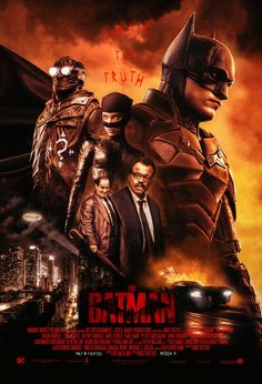 the batman movie poster with two men in suits