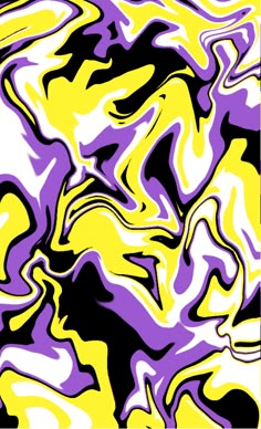 an abstract painting with yellow and purple colors